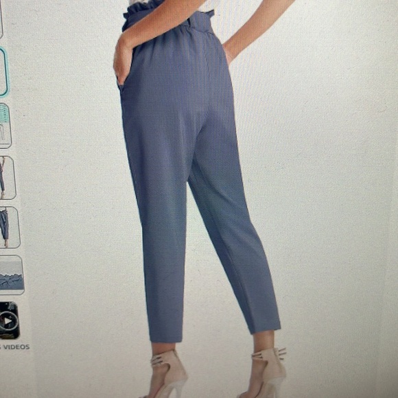 women’s cropped paper bag waist pants with pockets NWOT - Picture 2 of 7